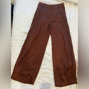 Express Brown Striped Women's Trousers